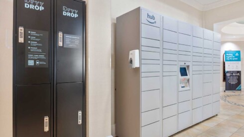 Amazon delivery hub and dryy drop lockers