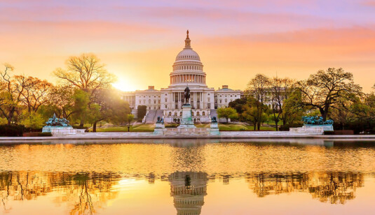 U.S. Capitol building during sunset in Washington, D.C.